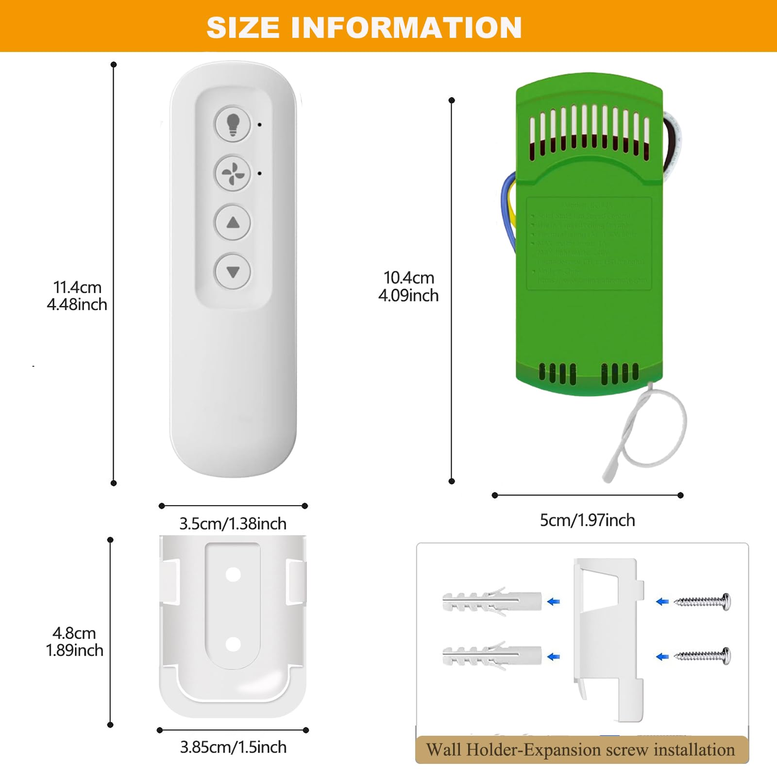 Hardware set with wire nuts and screws for secure installation.