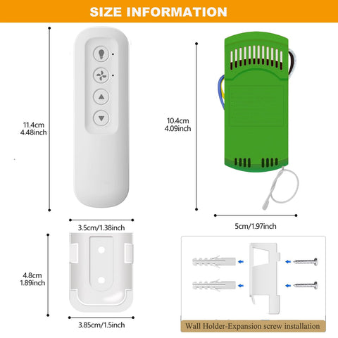 Hardware set with wire nuts and screws for secure installation.