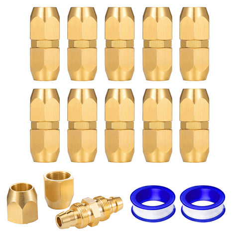 Breezliy solid brass air splicer packaging shows a 10-piece set for versatile repairs.