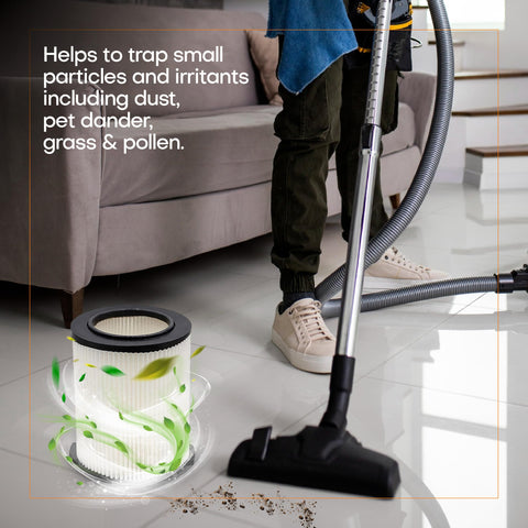 Brensten VF4000 washable pleated design provides reusable filtration for dry or wet vacuuming.