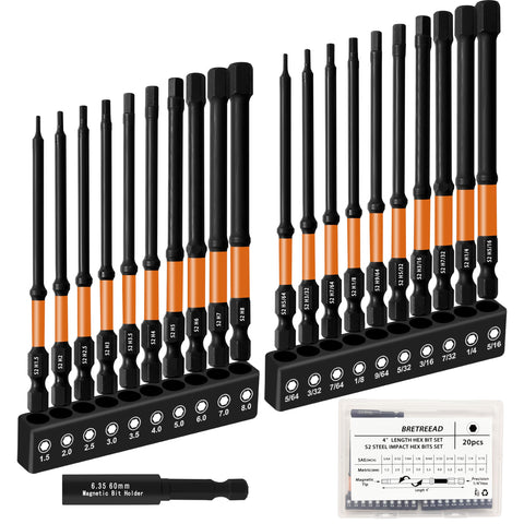 Bretreead Impact 4in hex bit set cover with organized storage case