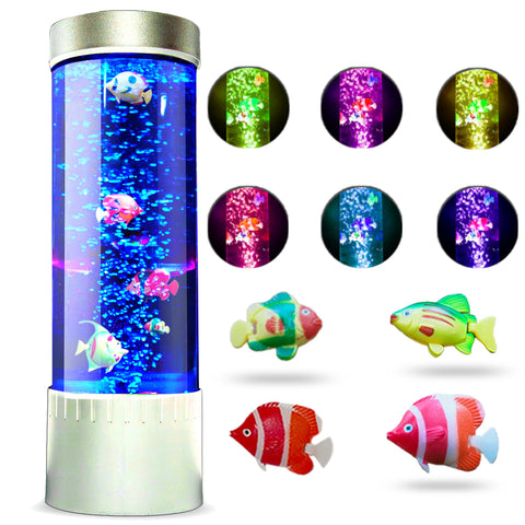 Brewish Bubble Fish Lamp desktop view with color-changing bubbles.