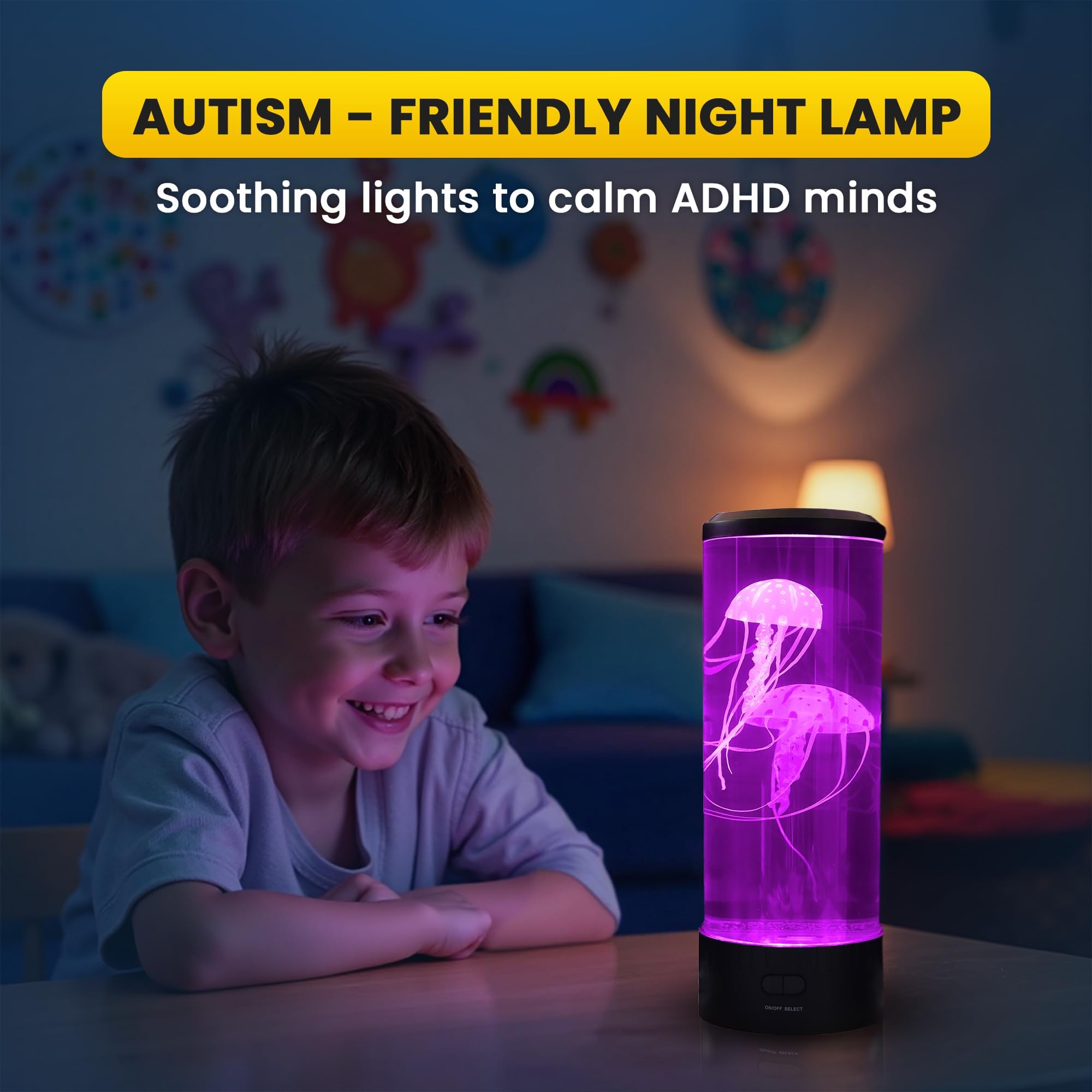 Brewish Jellyfish Lamp serves as a gentle night light with soft glow.