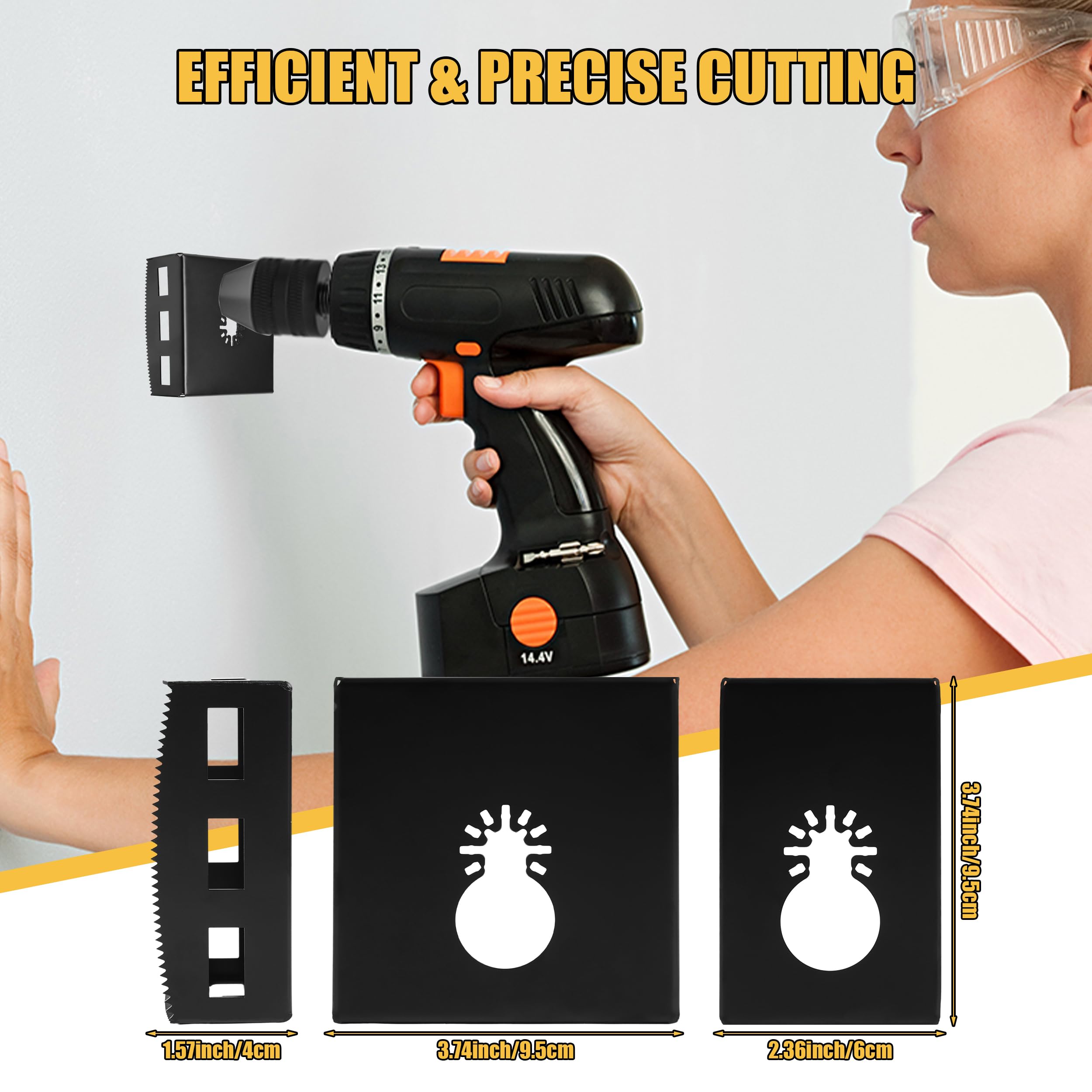 Ideal for electrical box holes in drywall and wood.