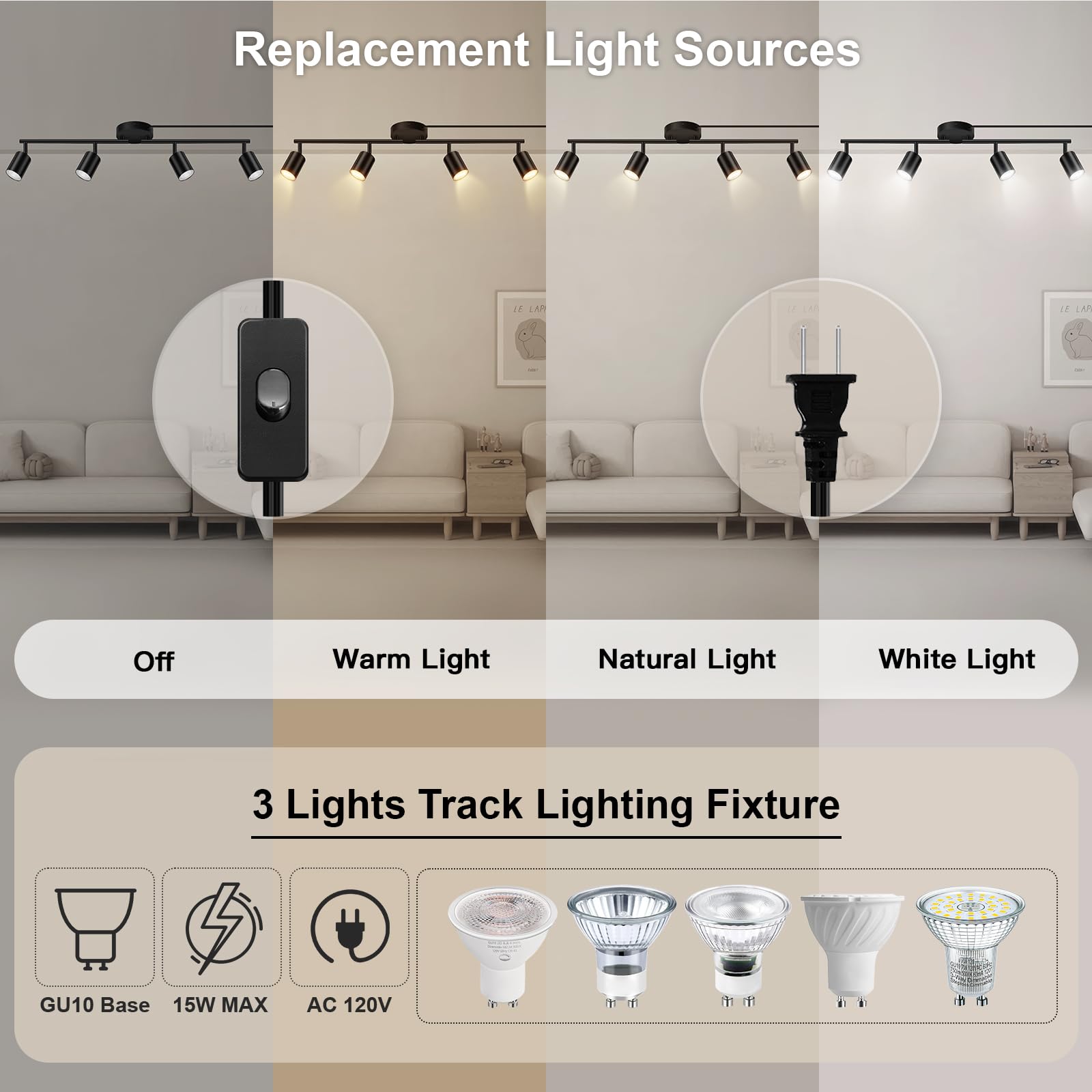 Bricosmocon 14.8 ft cord with switch enables easy placement.