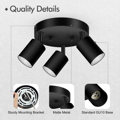 Bricosmocon adjustable head showing 350°/90° rotation for precise lighting.