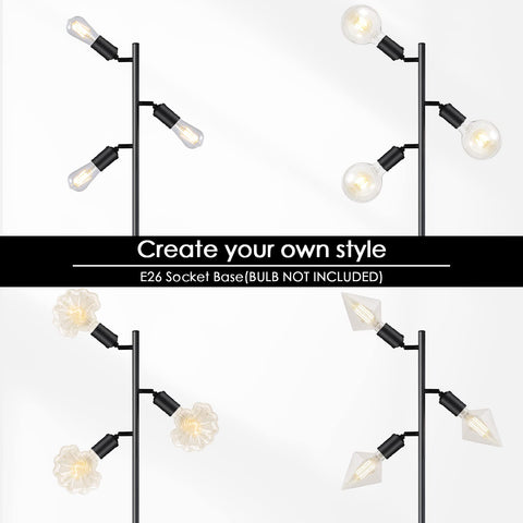 Bricosmocon easy assembly black floor lamp for quick setup