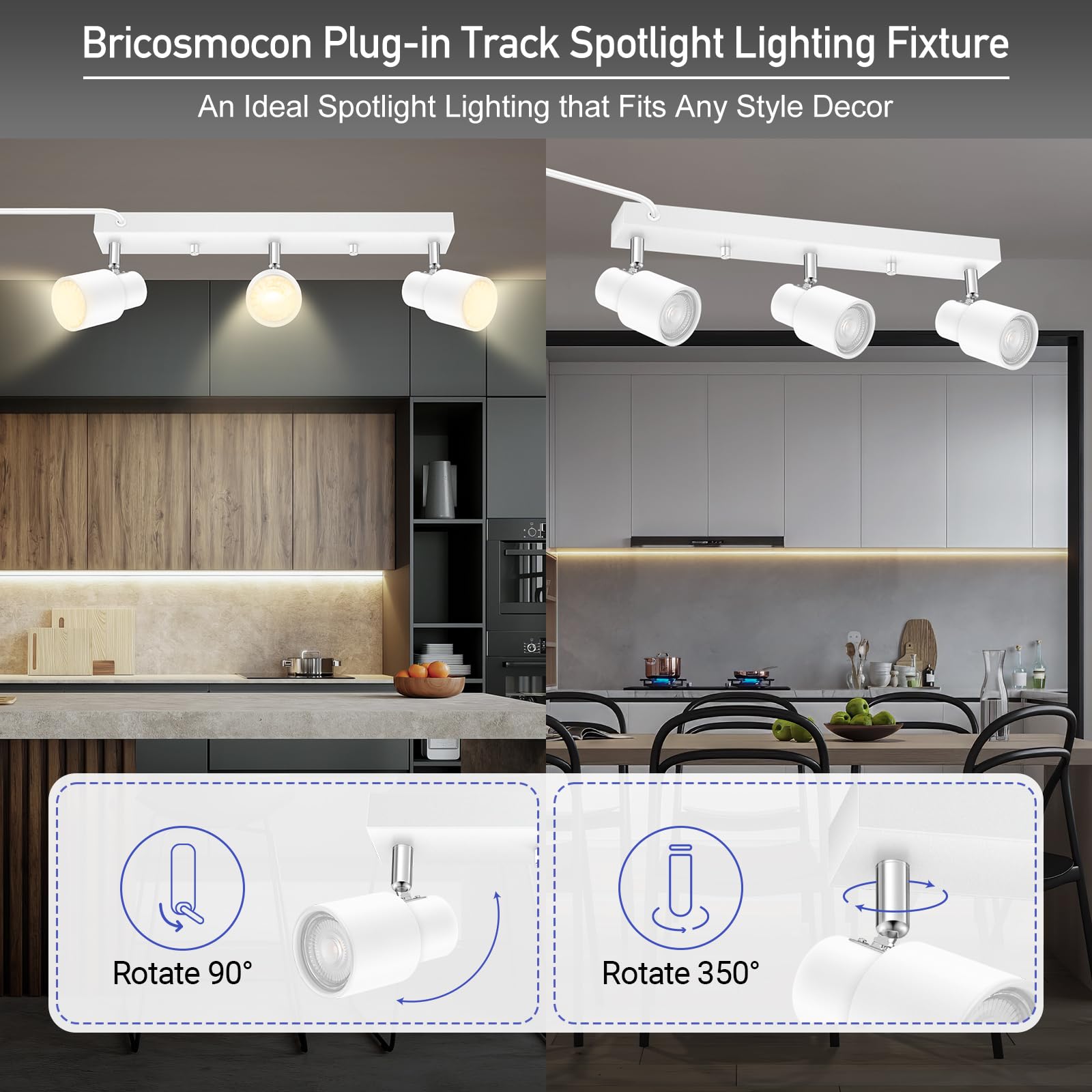 Bricosmocon canopy ceiling kit enables easy, renter-friendly installation.