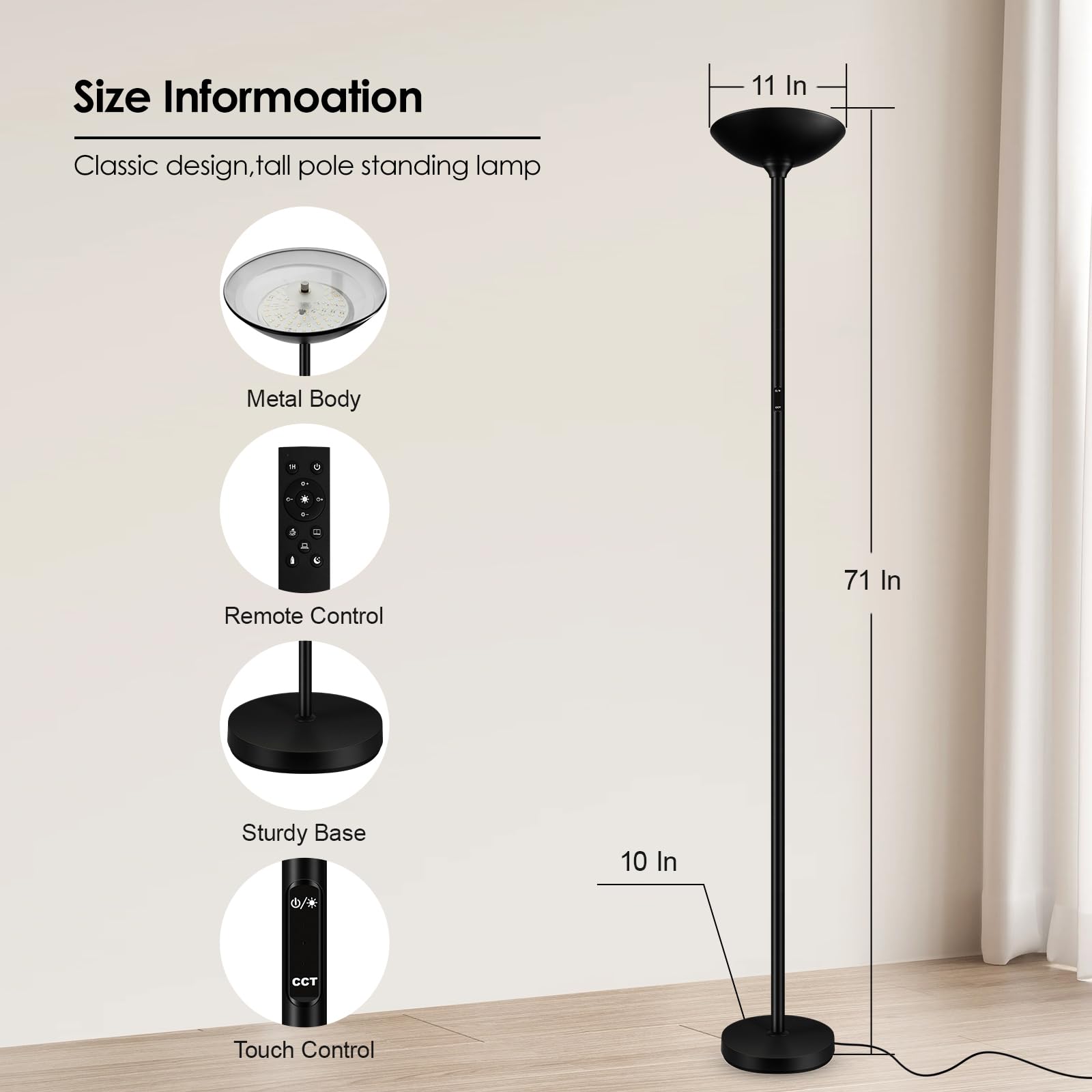 Bricosmocon color temperature range from warm to cool whites (2700K–6500K).
