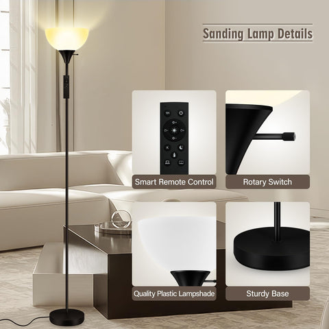Bricosmocon tall lamp assembles in minutes with a magnetic remote dock.