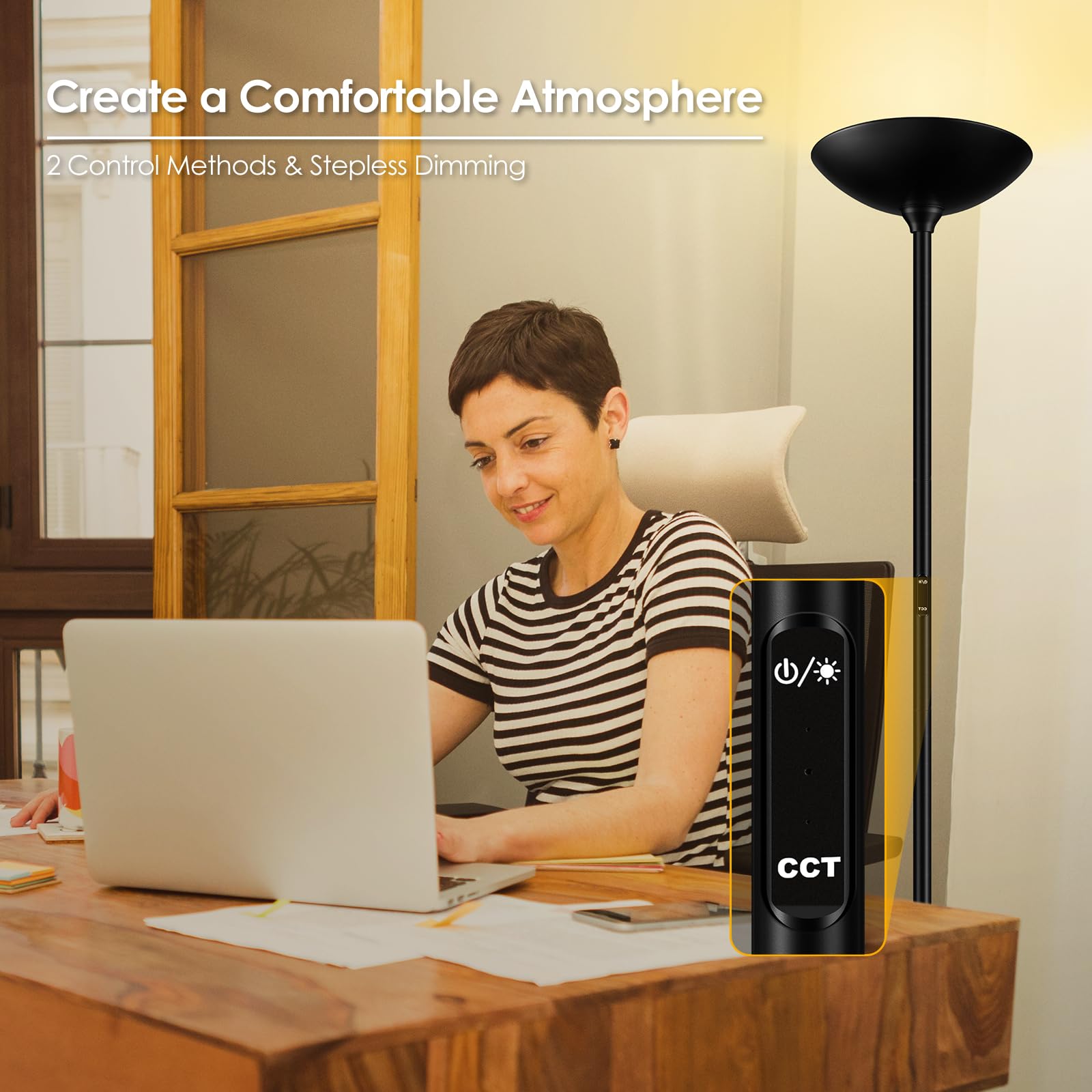 Bricosmocon sturdy 10-inch base provides stability for busy spaces.