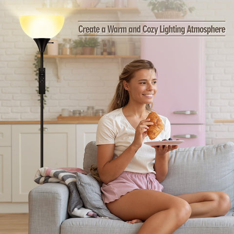Bricosmocon floor lamp includes a 71-inch cord for flexible positioning.