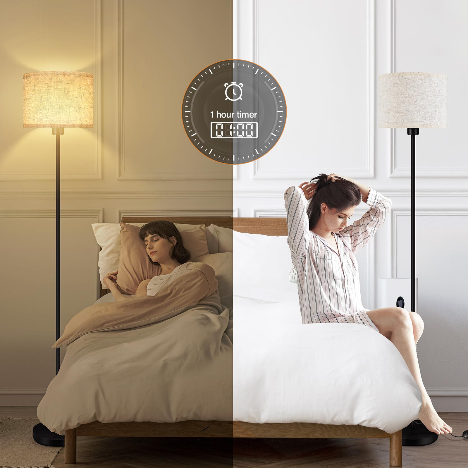 Bricosmocon modern standing lamp blends into home decor