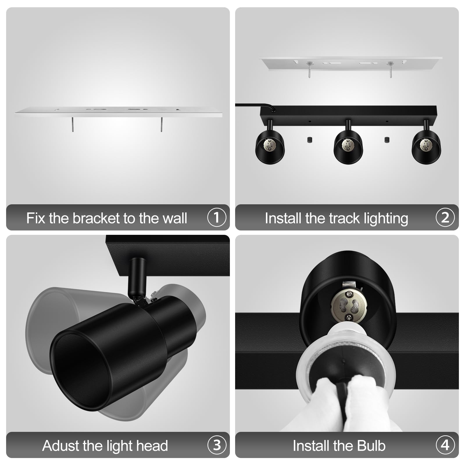 Bricosmocon GU10 base accepts LED, CFL, and more.