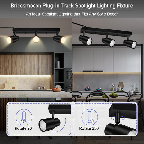 Bricosmocon kitchen spotlight enhances counter prep areas.