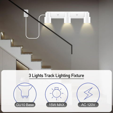 Bricosmocon kitchen track light with cord offers adjustable focus across countertops.