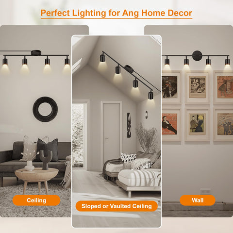 Bricosmocon modern black track light suits kitchen and living areas.