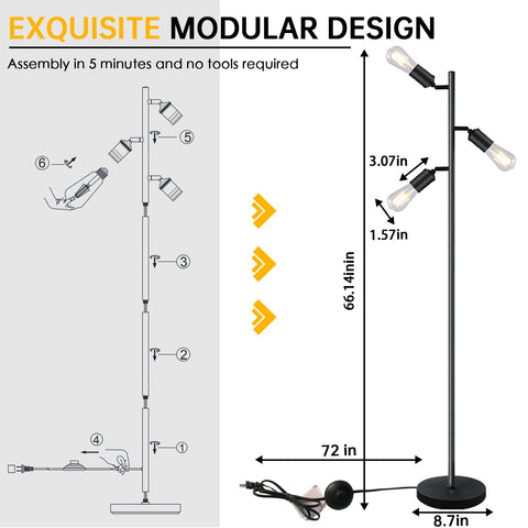 Bricosmocon three-arm reading light for focused tasks