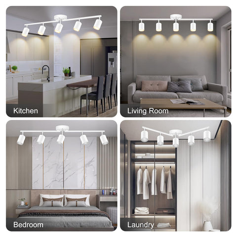 Bricosmocon track lighting supports dimmable bulbs with a dimmer switch.