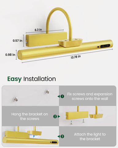 Bridika picture light can detach from its base for portable lighting applications