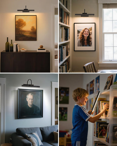 Bridika light can be detached for portable lighting during art setup.