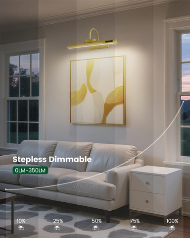 Bridika picture light with three color temperatures to suit any display