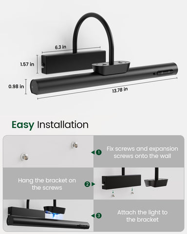 Bridika picture light suits artwork, dartboards, and decor with flexible ambient illumination.