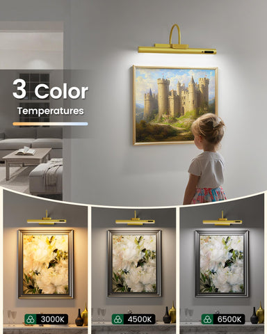 Bridika picture light mounted on magnetic wall bracket for quick installation