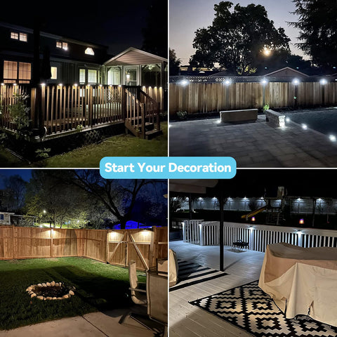 Bridika solar fence light daylight white on wall for clear outdoor visibility