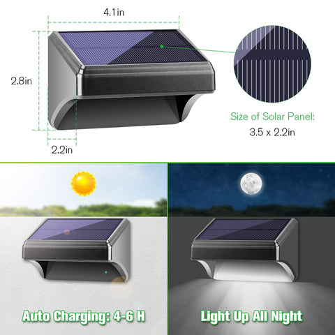 Bridika solar fence light installation pack with screws and guide