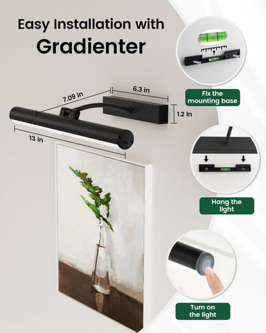Bridika wall art light installation for easy mounting without wiring.