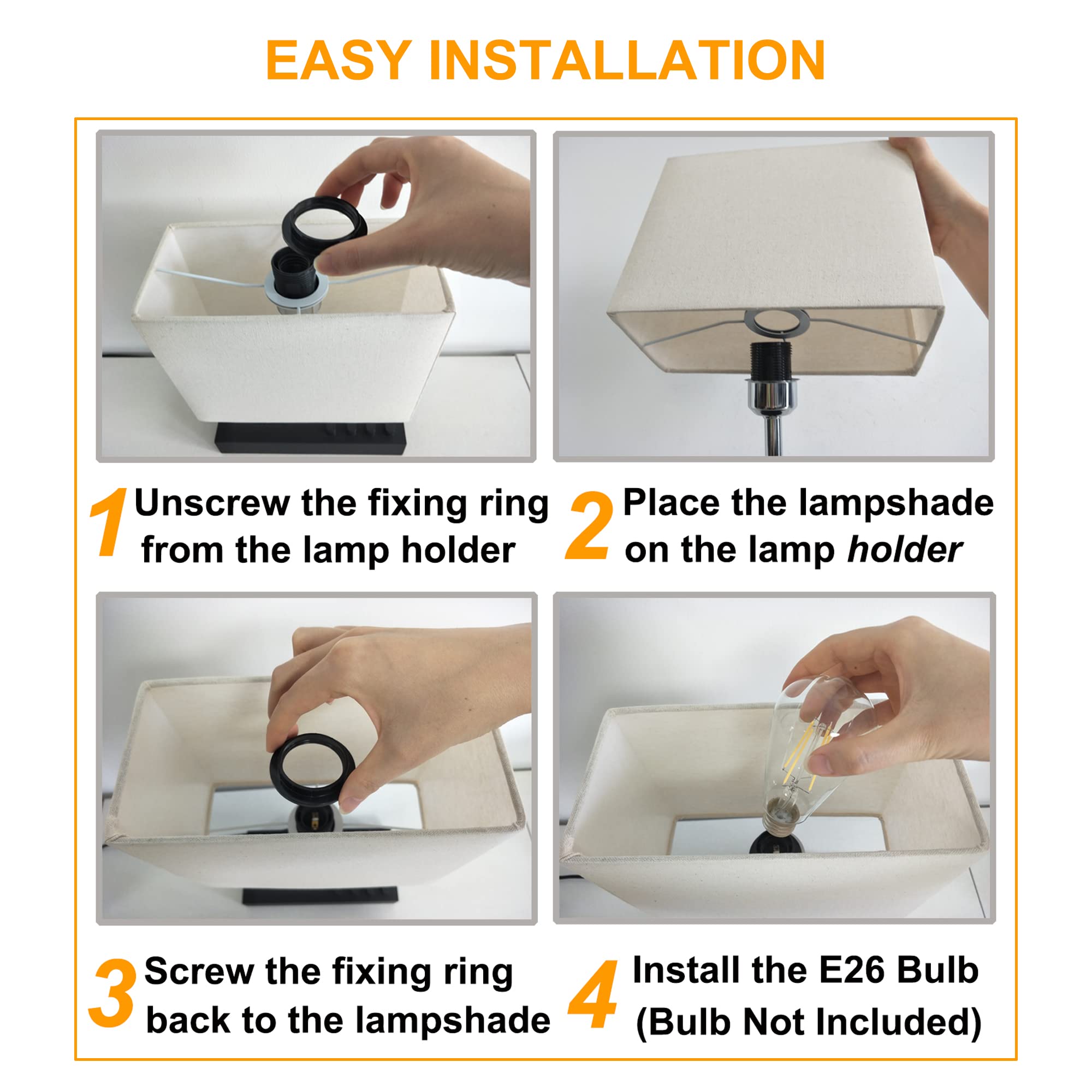 Briever table lamp base showing organized space to reduce cable clutter.