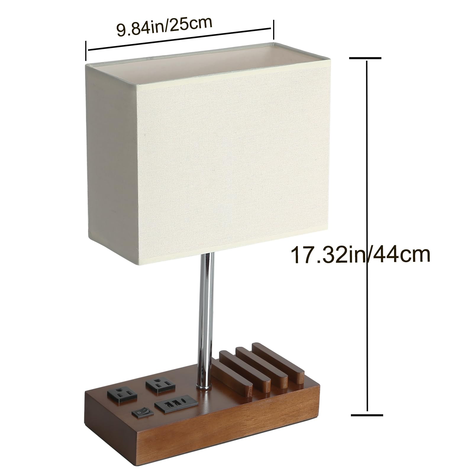 Briever lamp design helps manage cables and reduce clutter.
