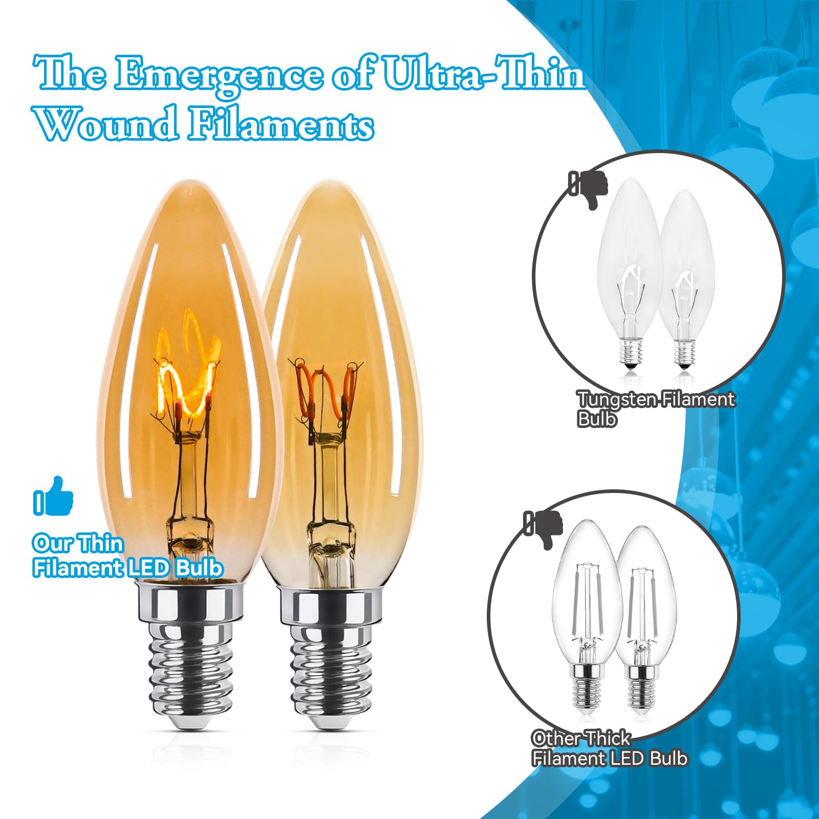 Amber 2000K light from Brighfivey bulbs for warm ambience