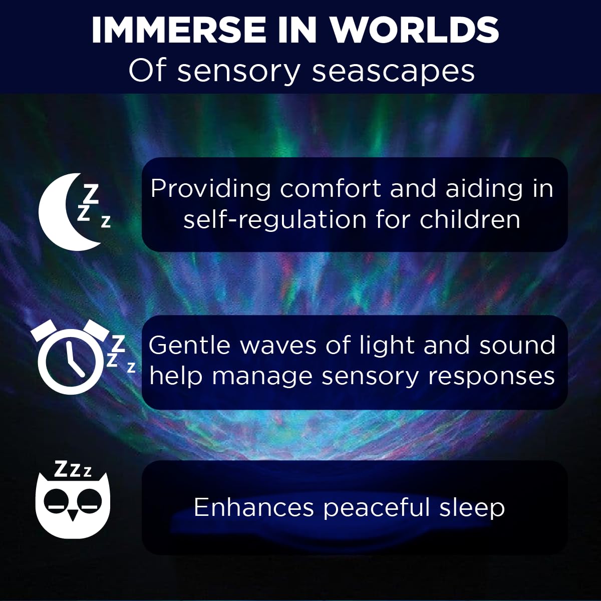 Bright Autism seven light modes enhance mood and focus in any room.