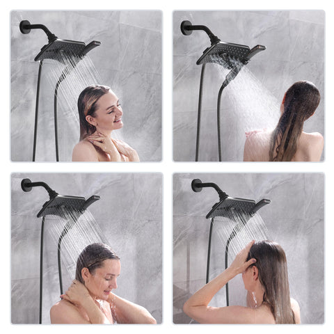 BRIGHT SHOWERS anti twist conical nut connection keeps handheld secure