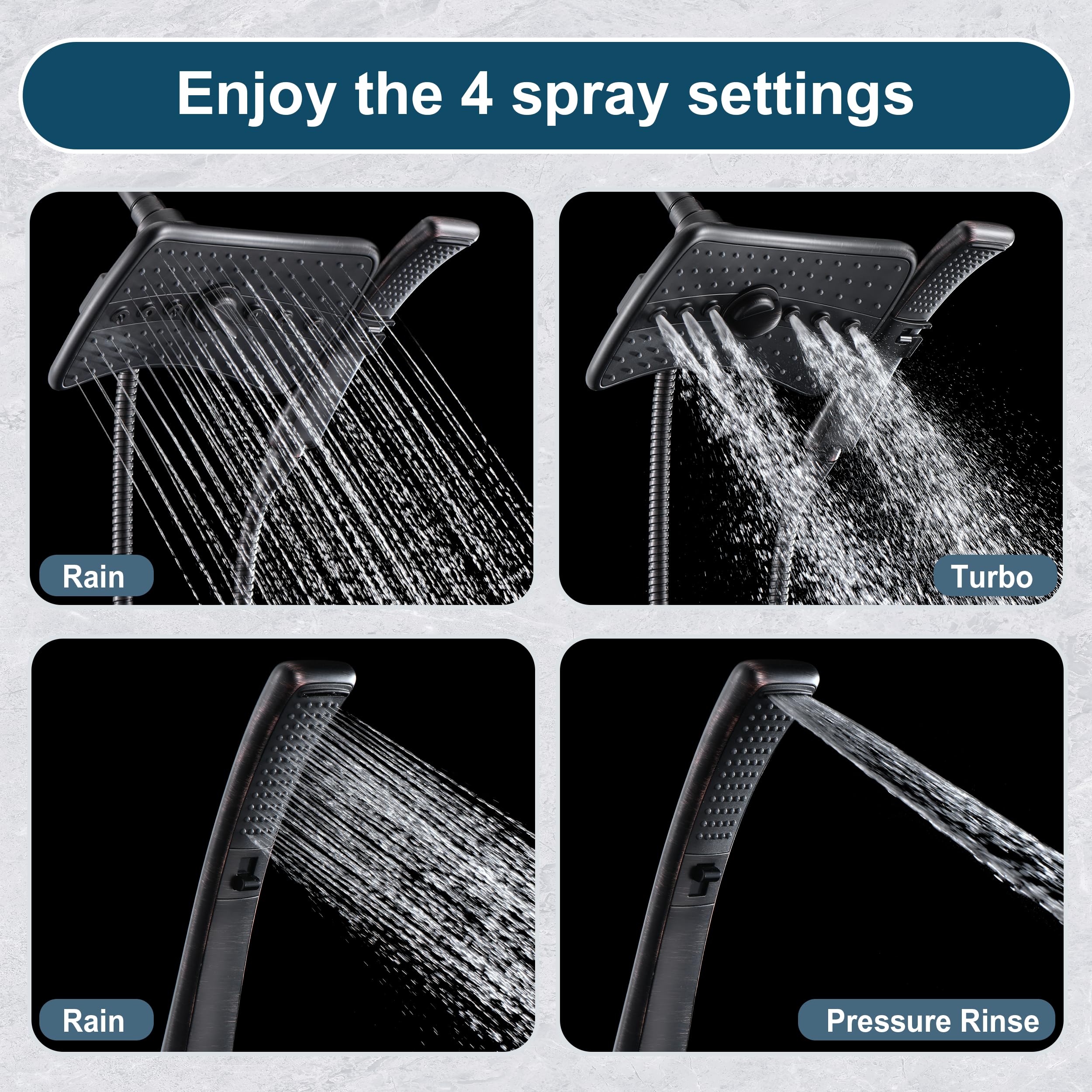 BRIGHT SHOWERS detachable handheld shower for targeted rinsing