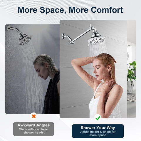 BRIGHT SHOWERS easy installation, no tools required for quick upgrade.