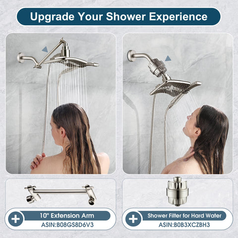 BRIGHT SHOWERS easy tool-free install fits standard shower arm in minutes