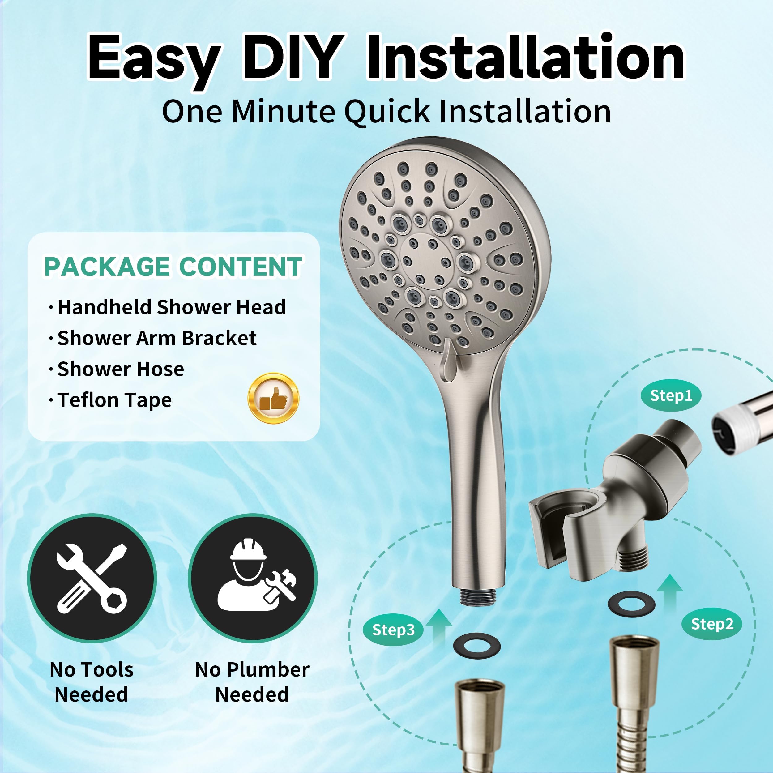 Bright Showers shower head made from eco-friendly ABS materials