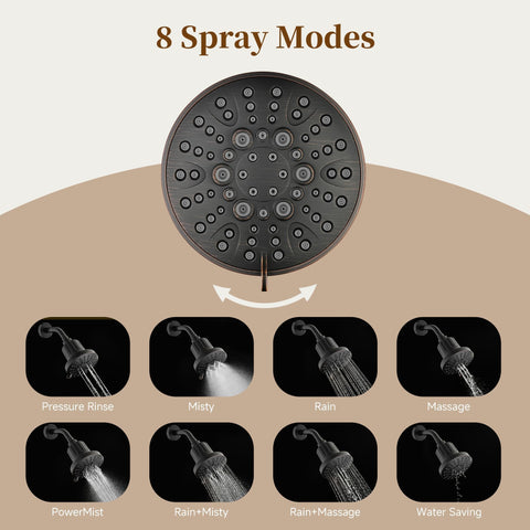 BRIGHT SHOWERS universal ½ inch connection fits most shower arms for easy installation.