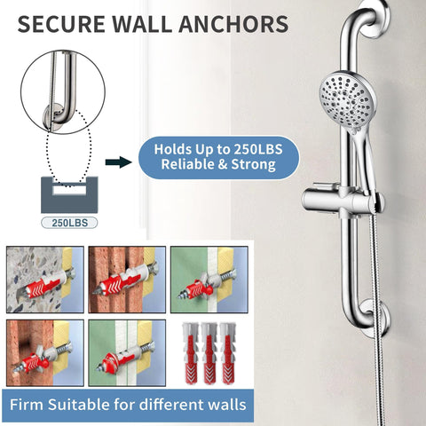 BRIGHT SHOWERS five spray settings offer personalized shower experiences.