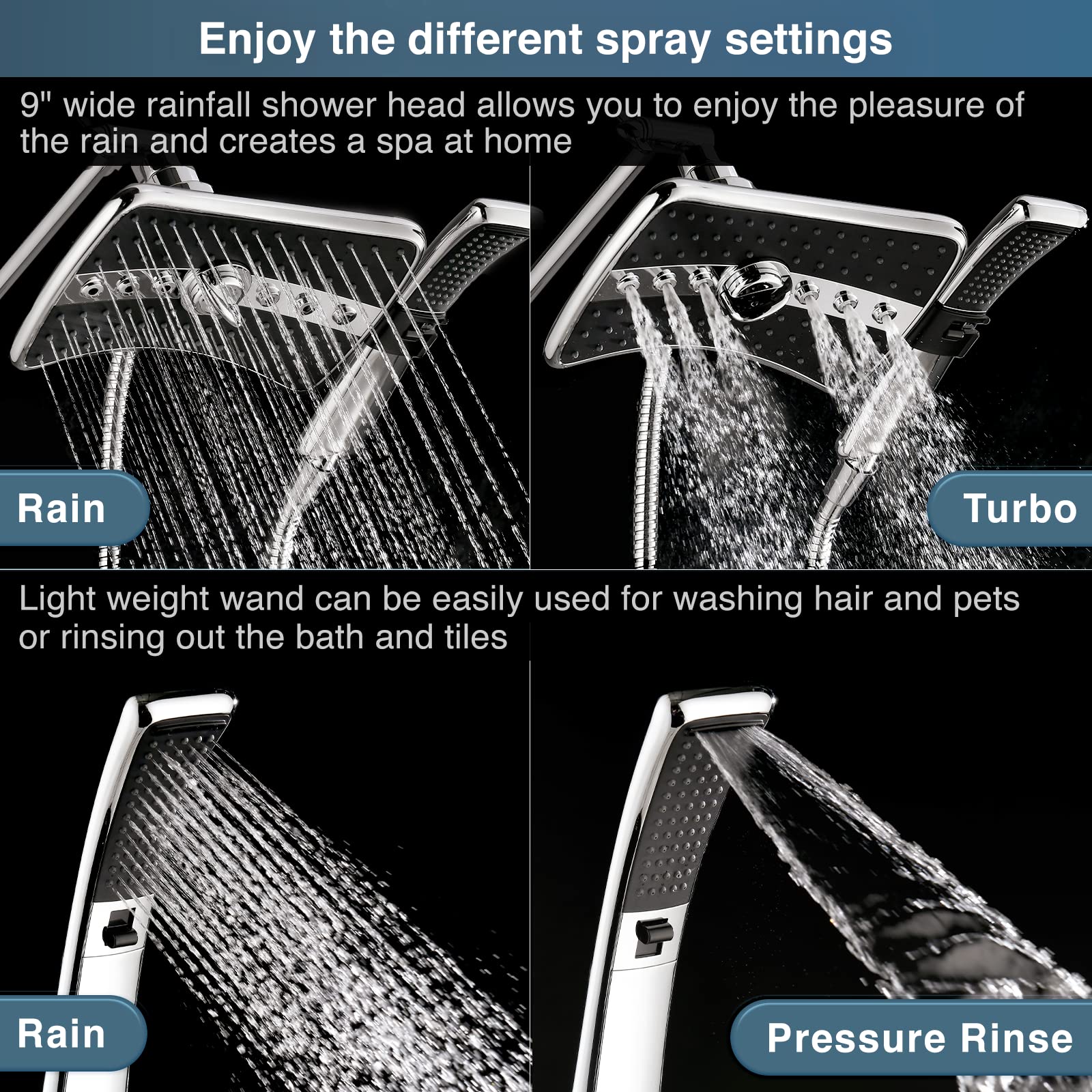 Bright Showers handheld shower enables flexible cleaning and targeted rinsing