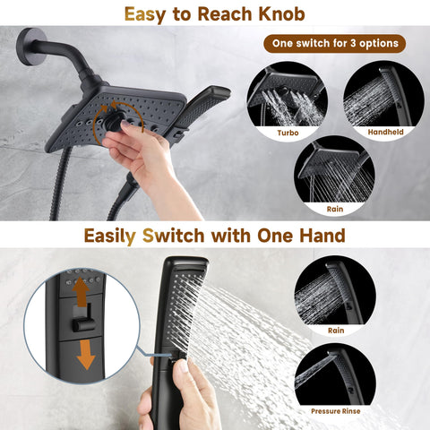 BRIGHT SHOWERS handheld shower for versatile cleaning and targeted rinsing.