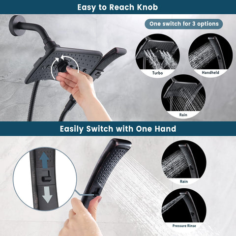 BRIGHT SHOWERS handheld shower for flexible cleaning and targeted rinsing