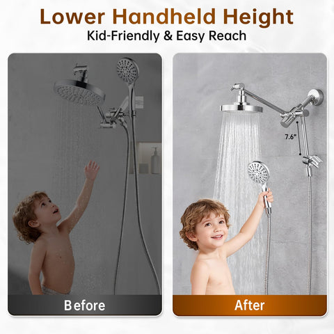 BRIGHT SHOWERS handheld spray offers 9 settings for versatile bathing and cleaning tasks