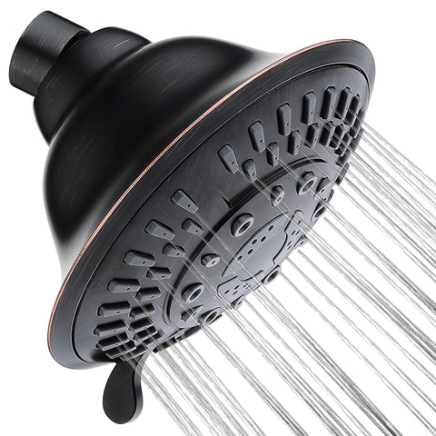 Bright Showers high-pressure shower head front view delivers a powerful rinse