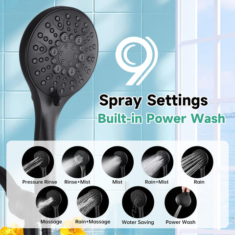 Bright Showers nine spray settings offer customizable comfort for every shower routine.