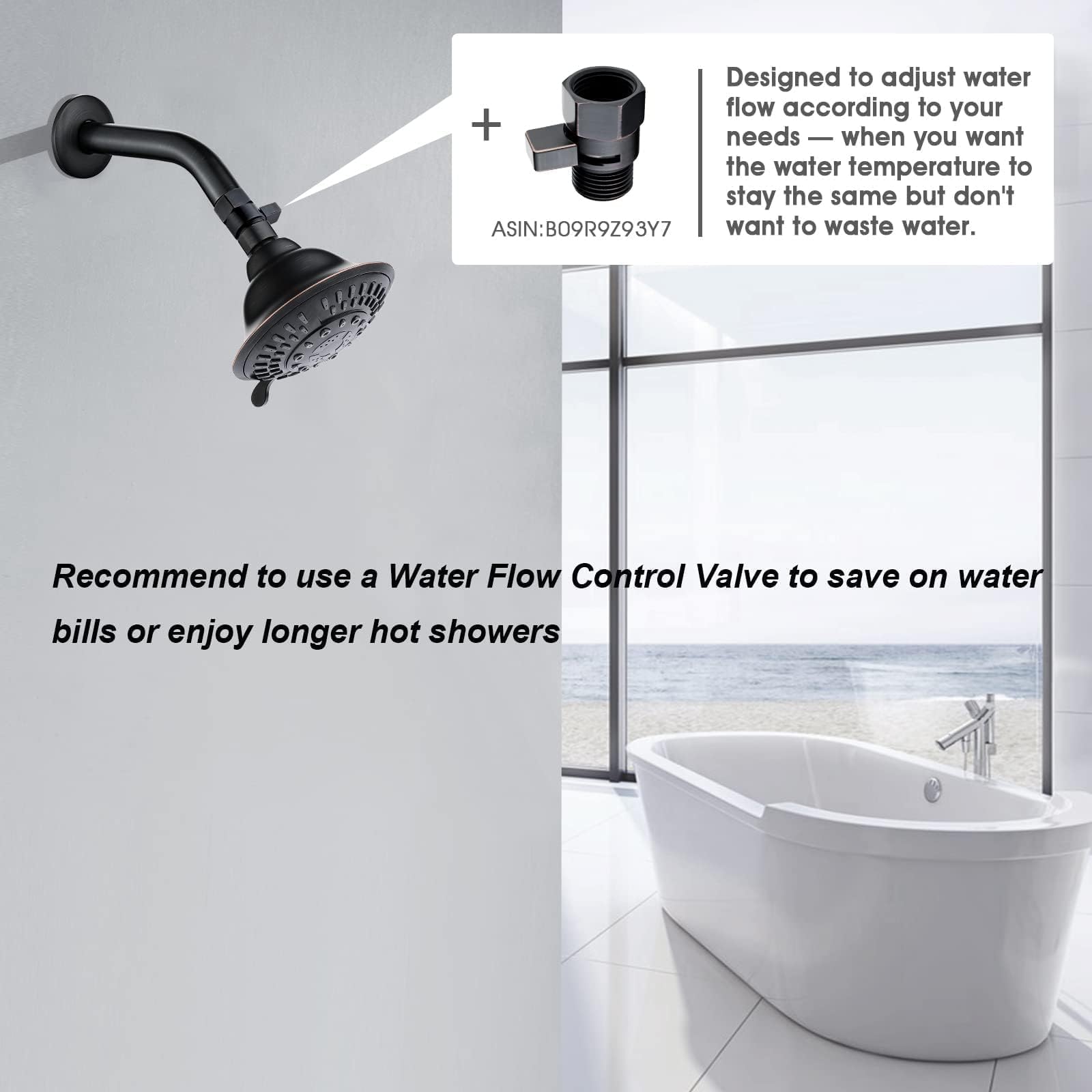 Bright Showers tool-free installation with one-half-inch threads