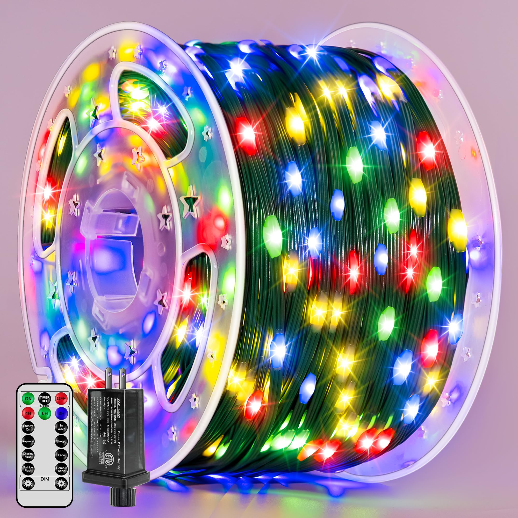 BrightChristmas 1200 LEDs 394ft string lights for expansive outdoor displays.